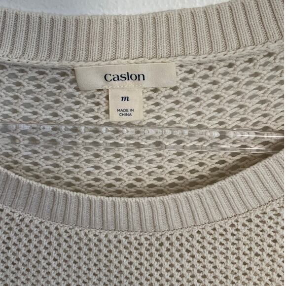 Caslon Cream cotton and silk blend Sweater size medium - Picture 2 of 6
